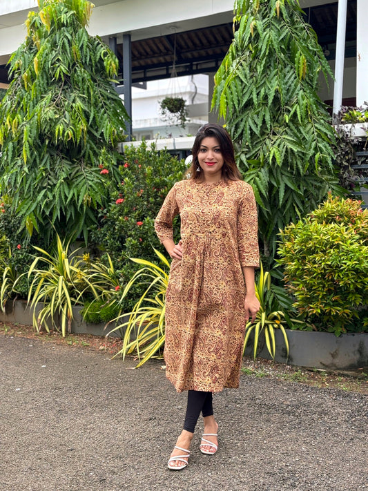 Kalamkari Hand block Print Cotton Kurta