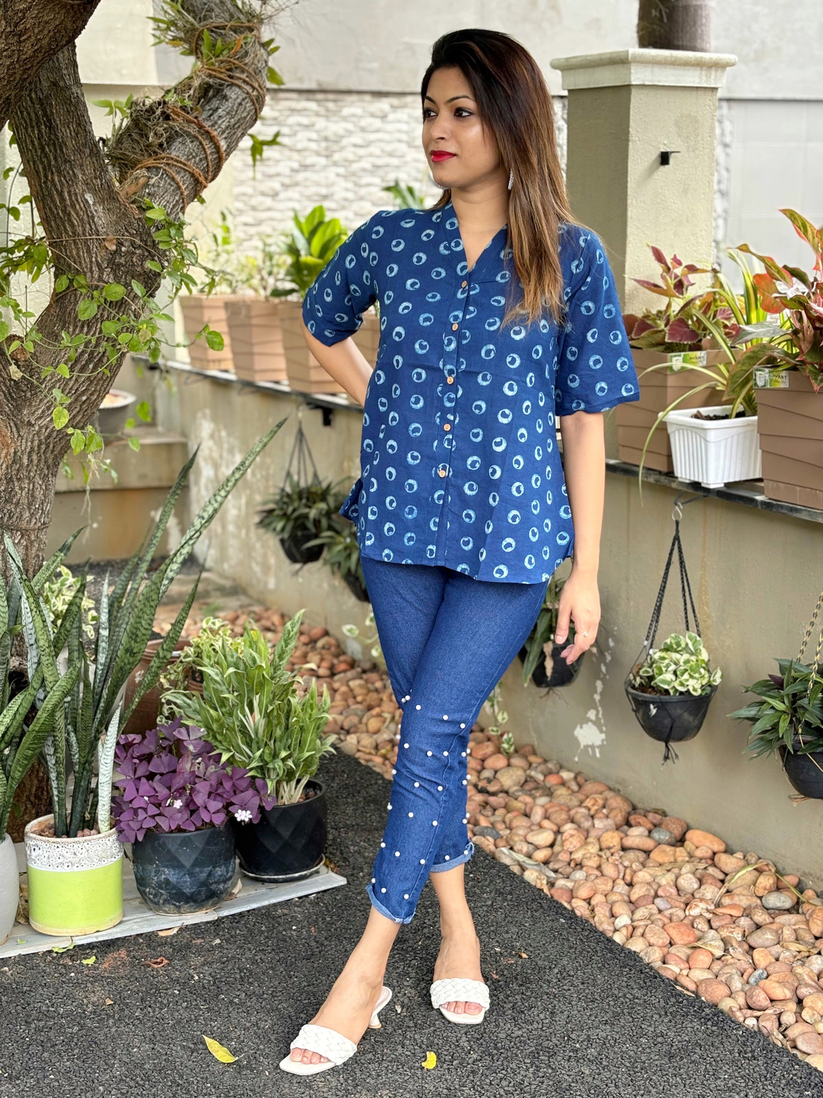 Indigo Shirt Top