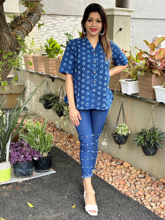 Indigo Shirt Top