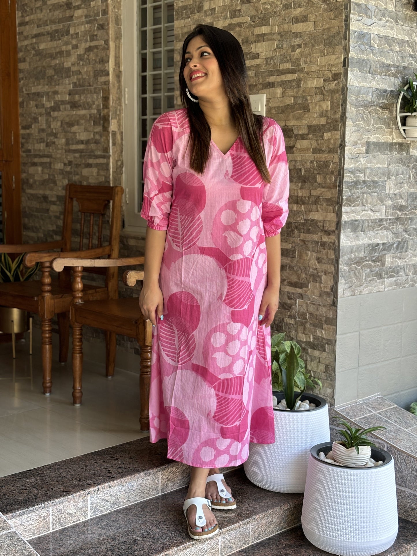 Pink A-Line Dress