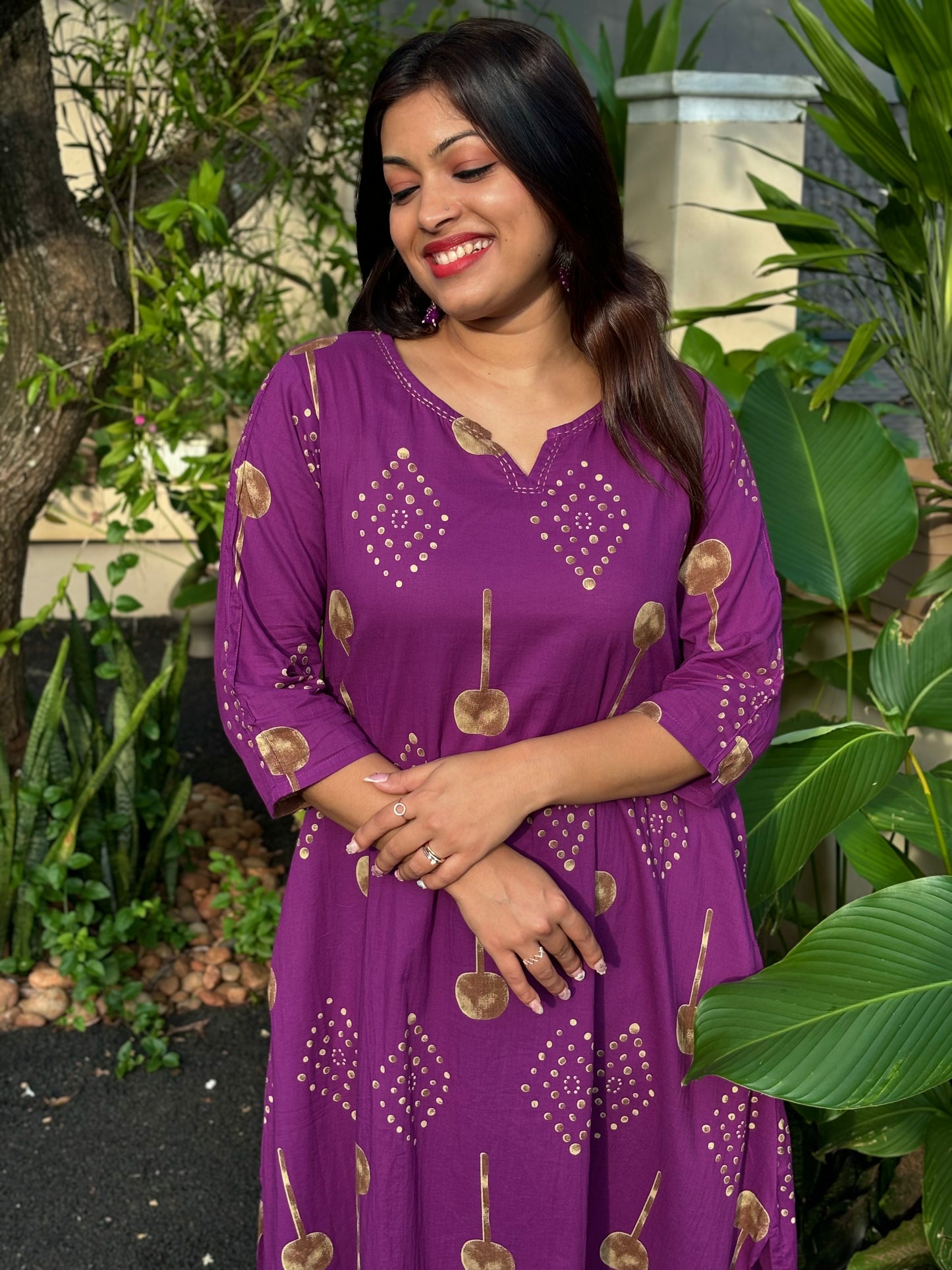 Purple Cotton Co-ord Set