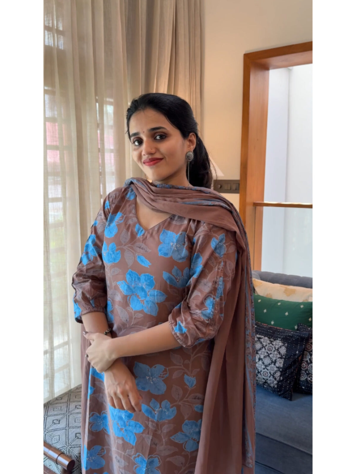 Dusty Chocolate Kurta Set with Dupatta  Product Code : CHOCOKS130