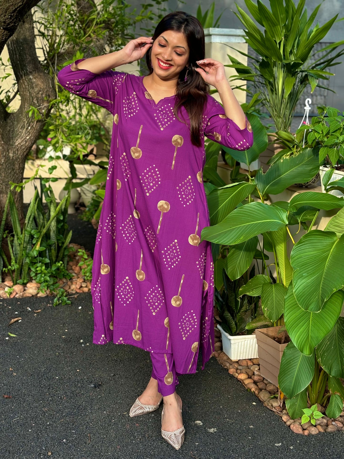 Purple Cotton Co-ord Set