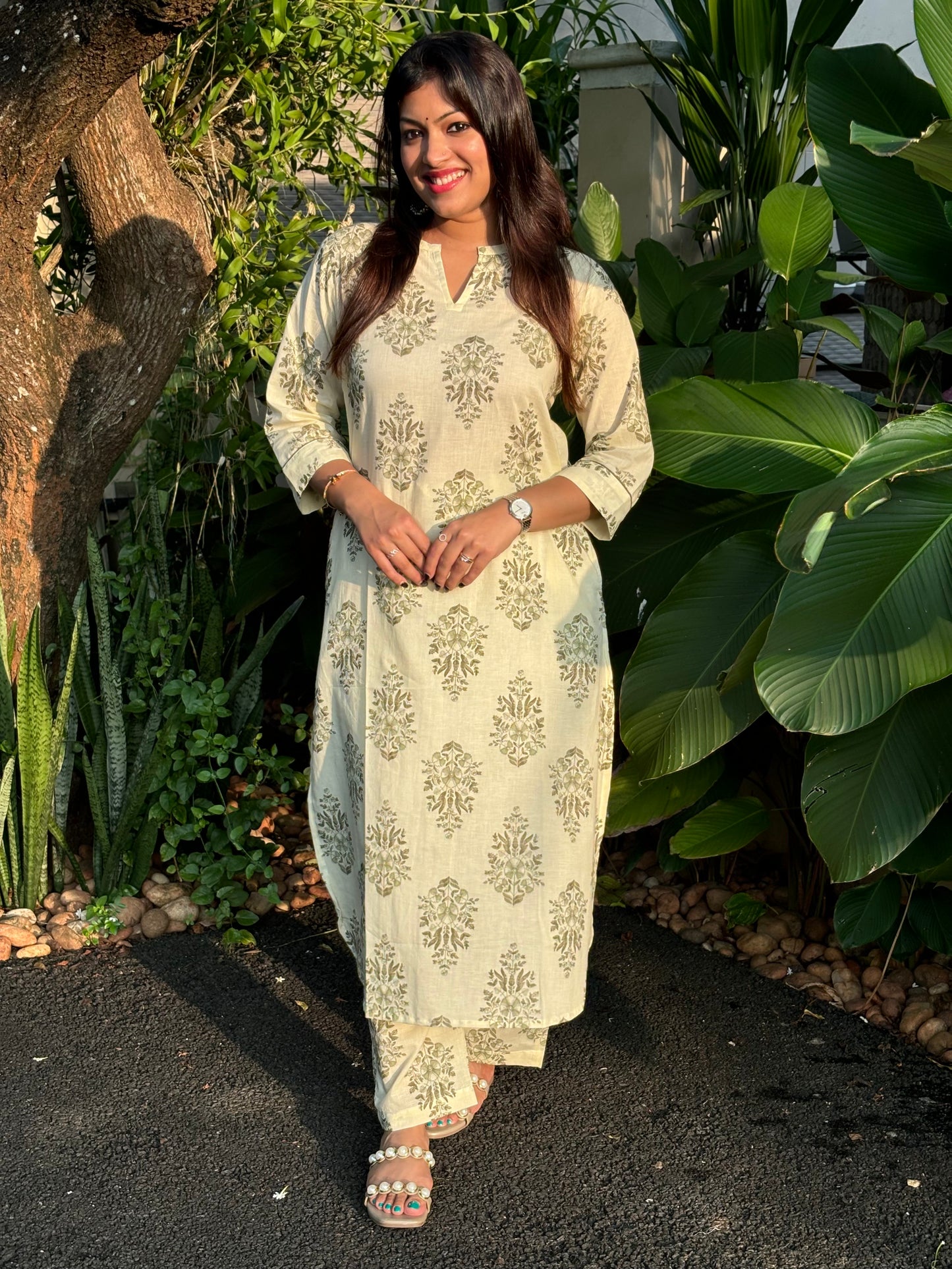 NEW! Cream Floral Cotton Co-ord Set