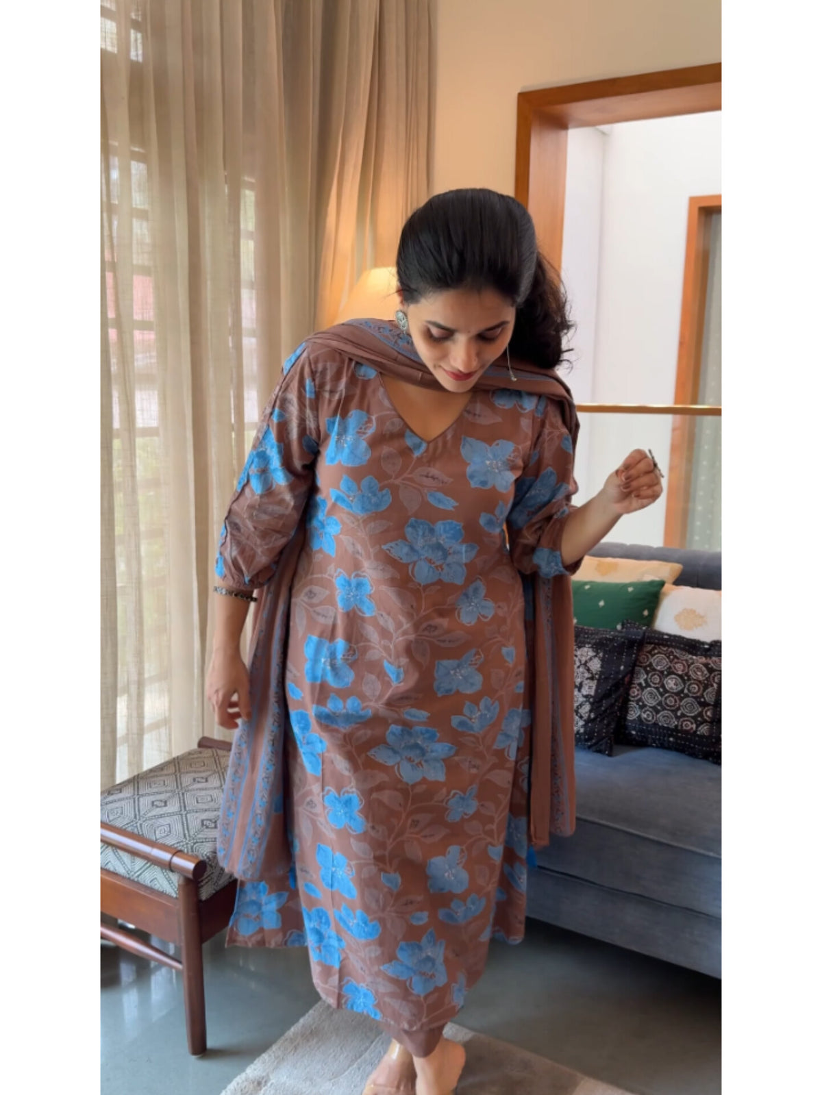 Dusty Chocolate Kurta Set with Dupatta  Product Code : CHOCOKS130