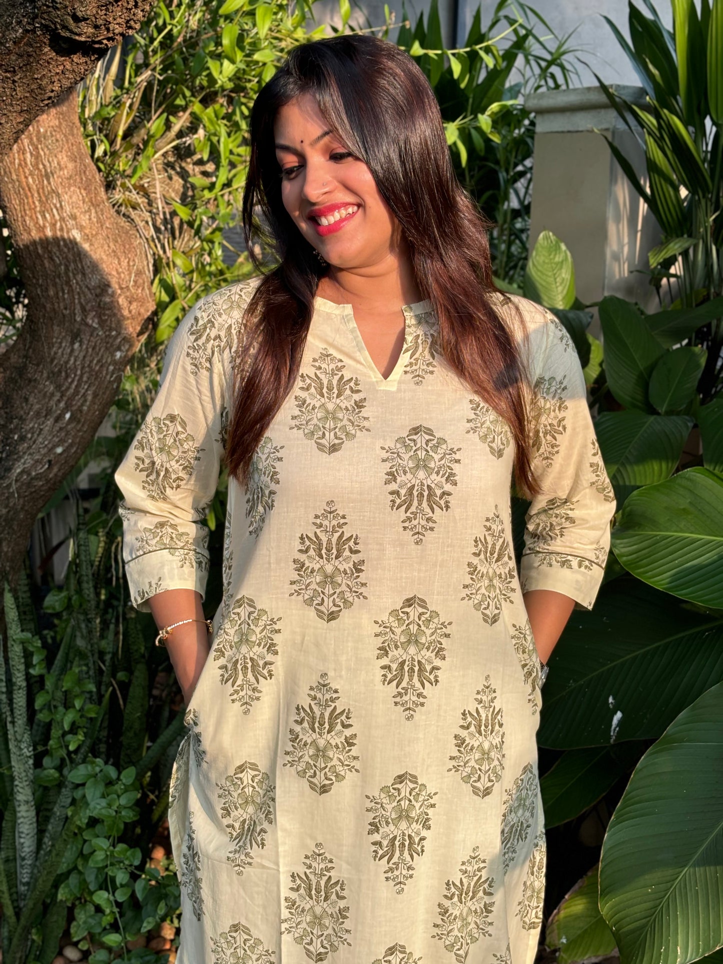 NEW! Cream Floral Cotton Co-ord Set
