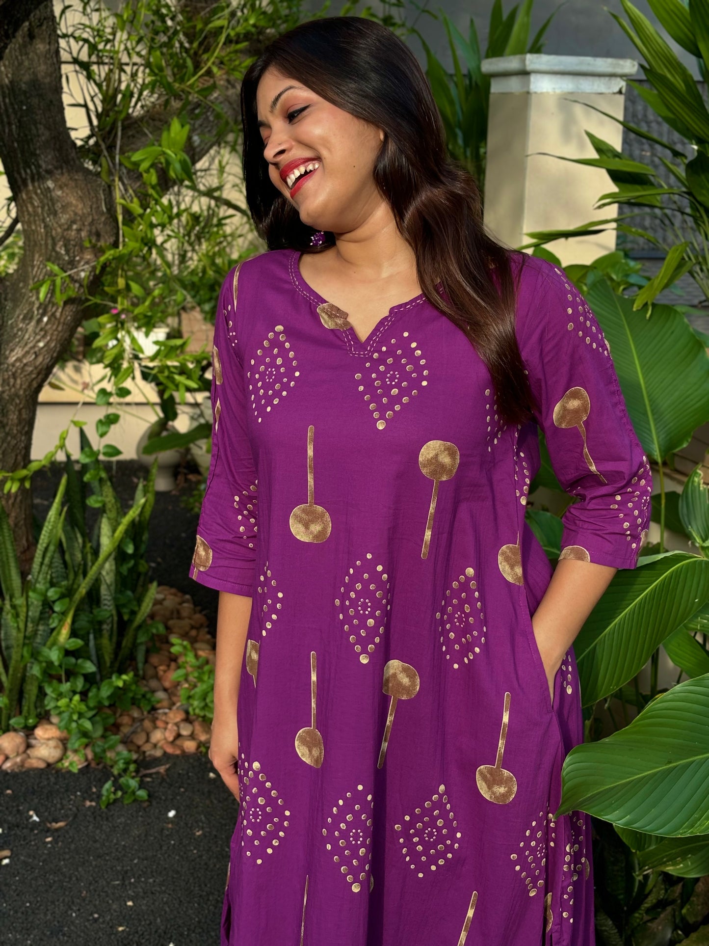 Purple Cotton Co-ord Set