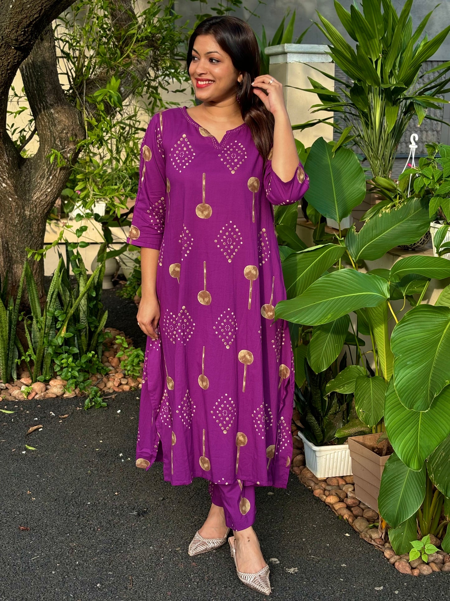 Purple Cotton Co-ord Set