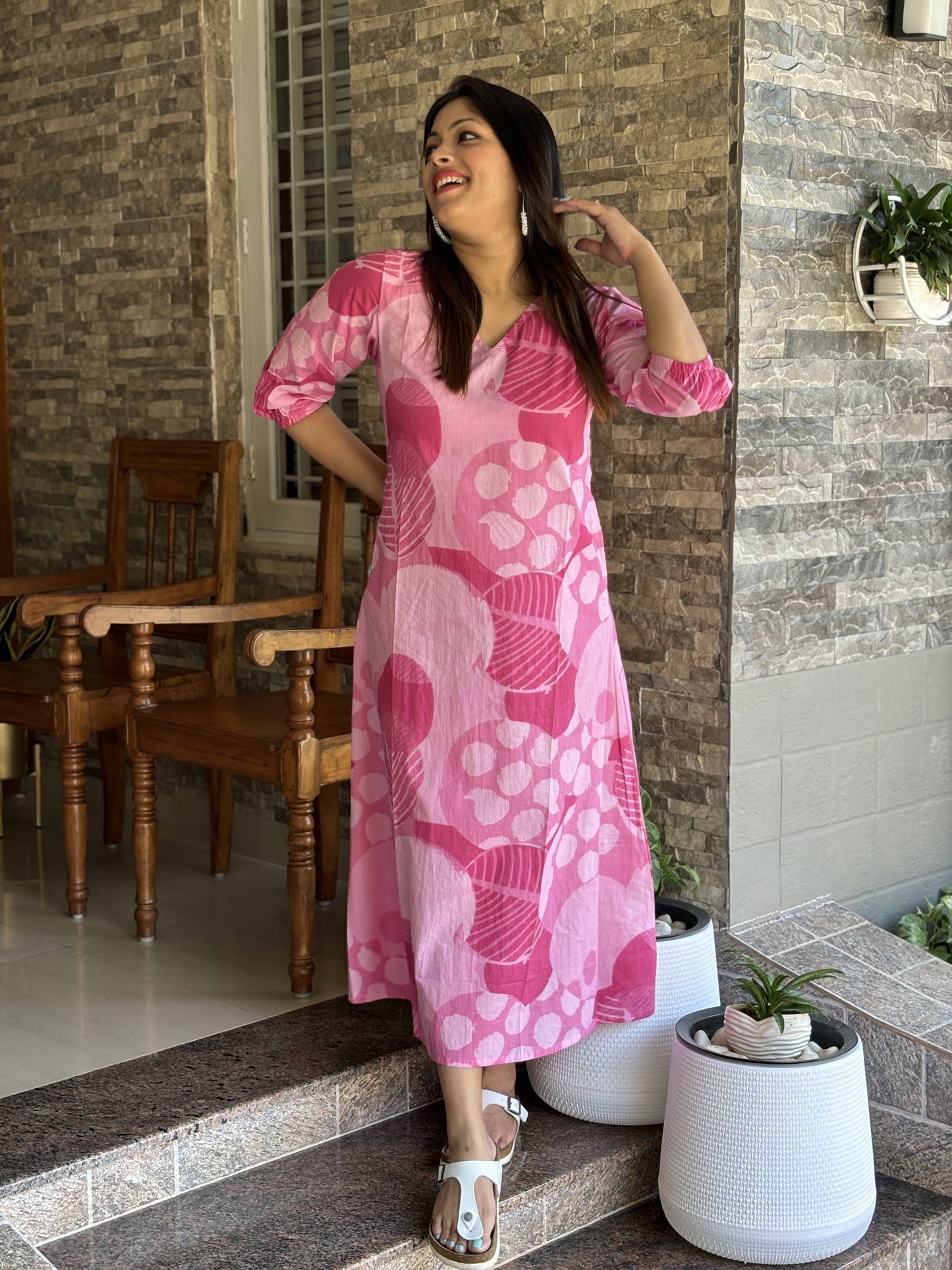 Pink A-Line Dress