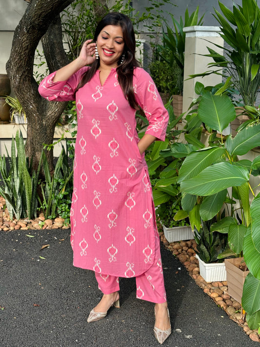 Peach Cotton Co-ord Set