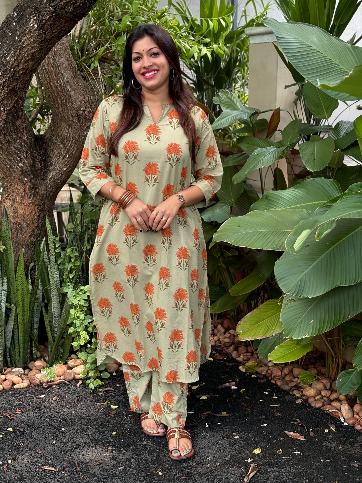 NEW! Sage Green Floral Cotton Co-ord Set