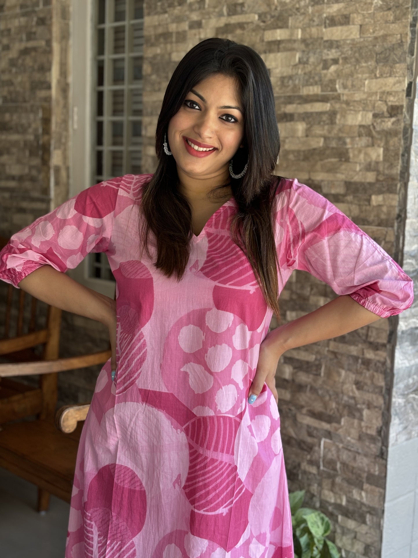 Pink A-Line Dress