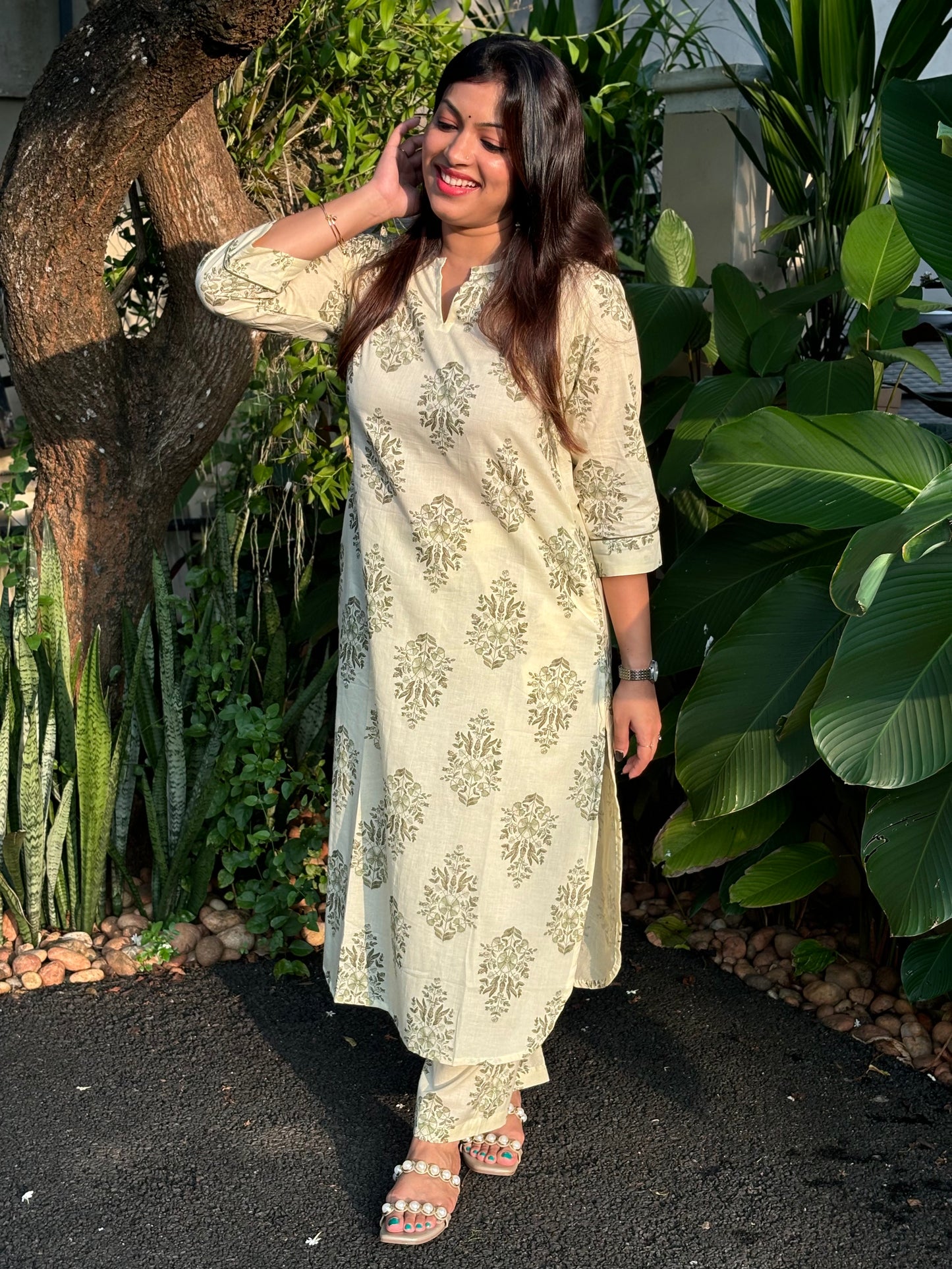 NEW! Cream Floral Cotton Co-ord Set