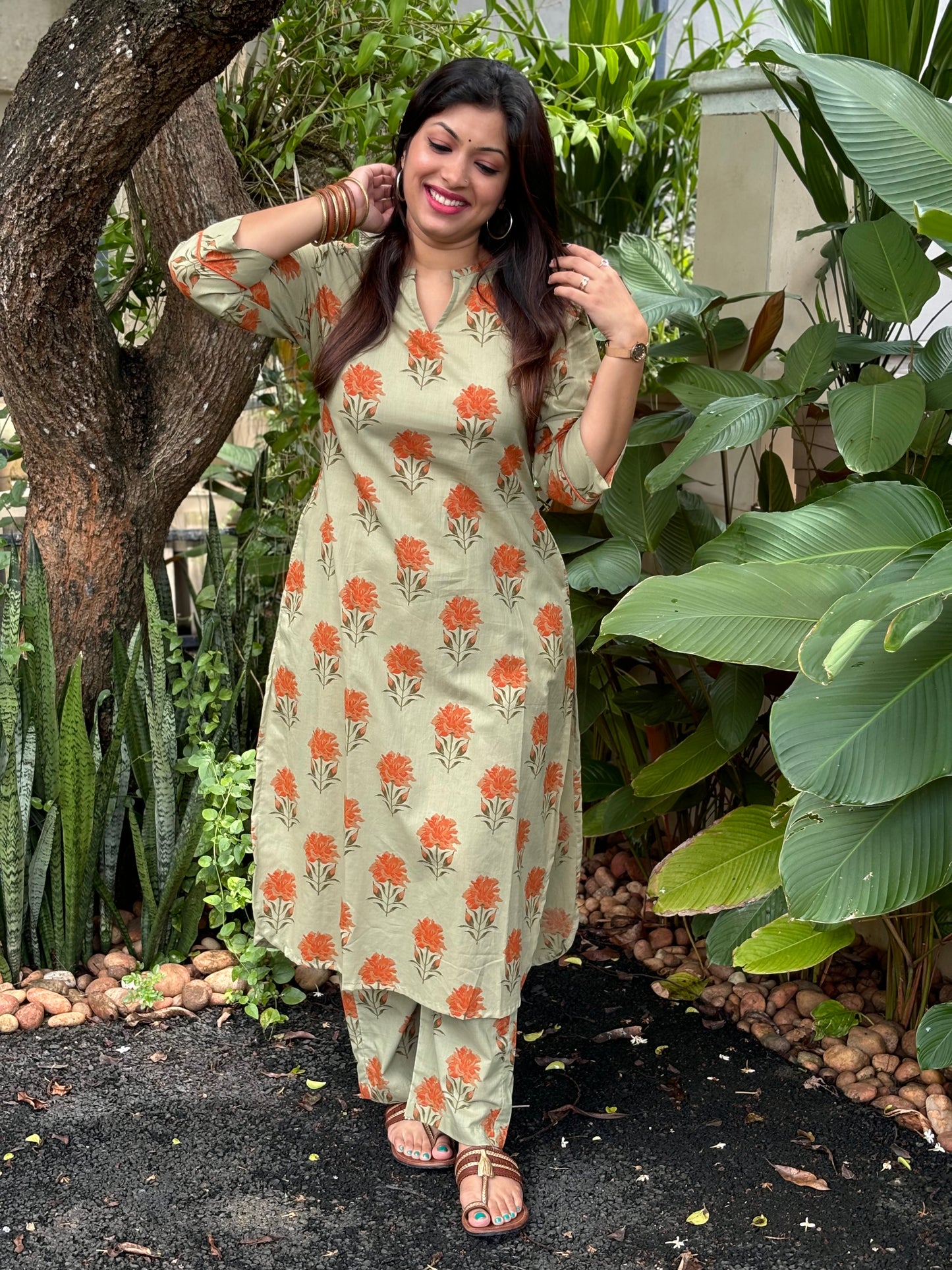NEW! Sage Green Floral Cotton Co-ord Set