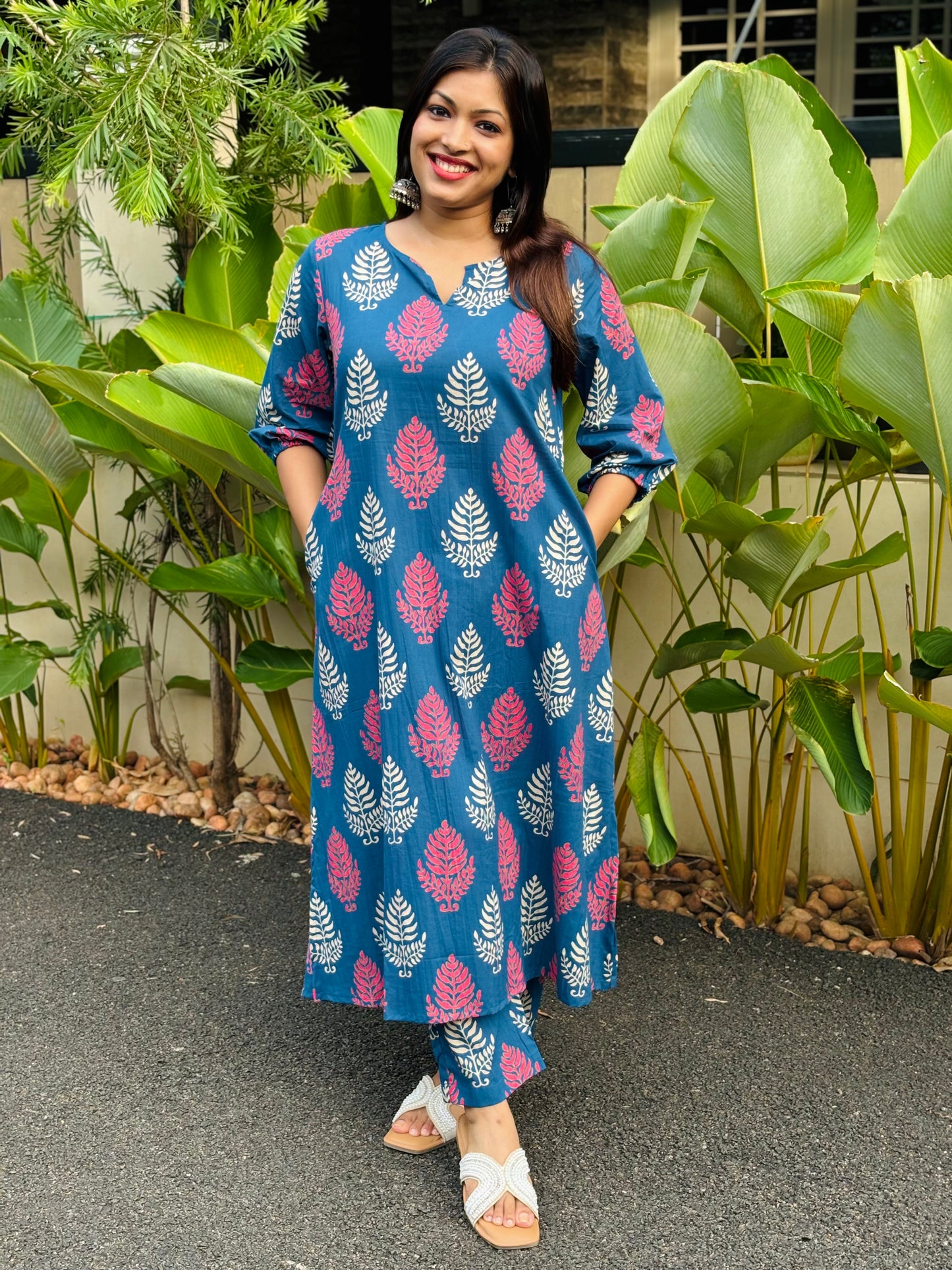 Blue & Pink Jaipur Print Co-ord Set