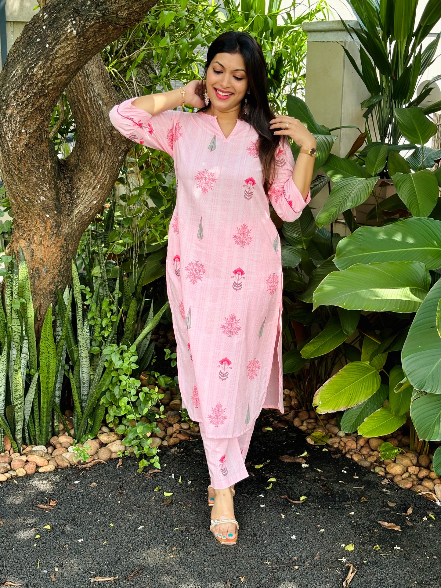 NEW! Light Pink Floral Cotton Co-ord Set