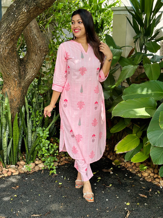 NEW! Light Pink Floral Cotton Co-ord Set