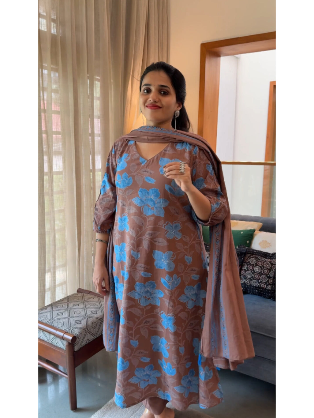 Dusty Chocolate Kurta Set with Dupatta  Product Code : CHOCOKS130