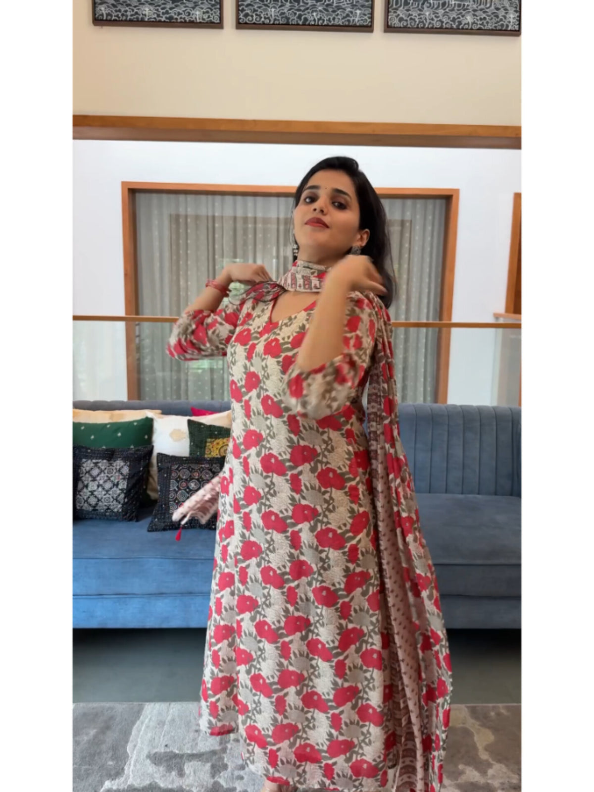 Gulaab Kota Doria Kurta Set (With Lining) Product Code : GULAABKS130