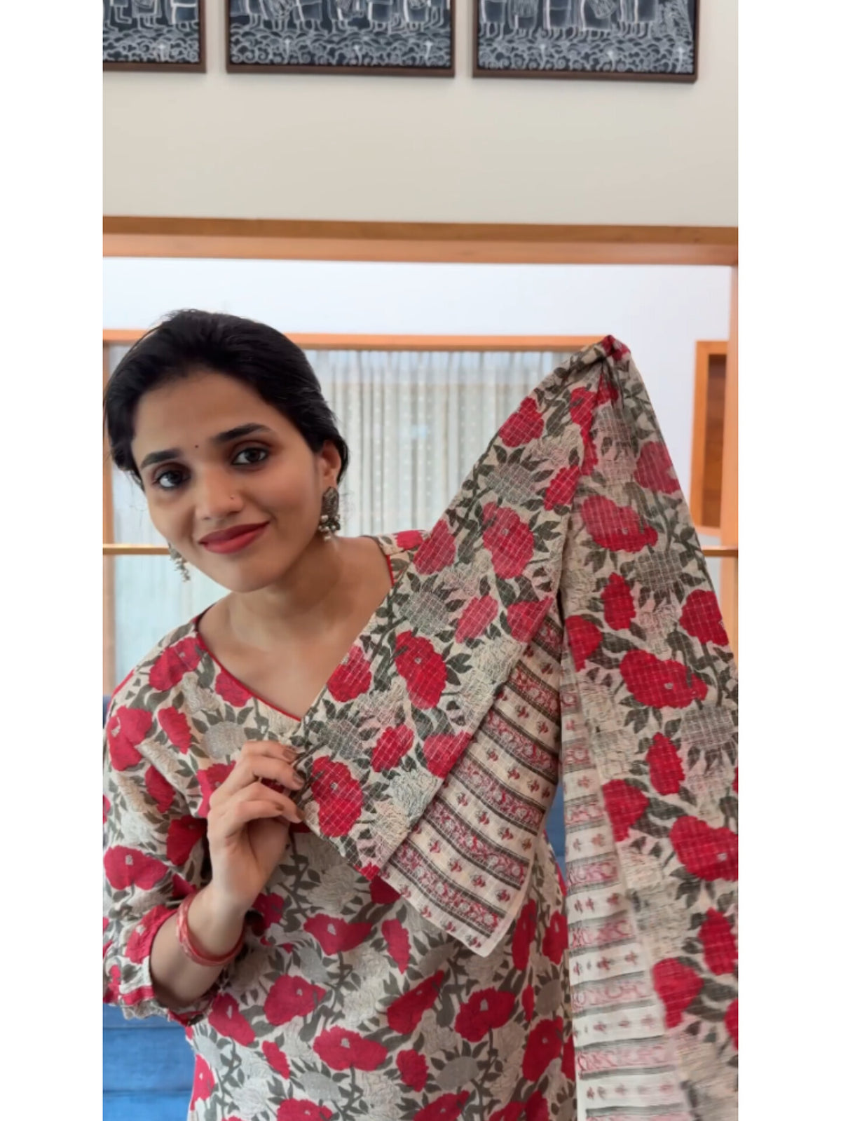 Gulaab Kota Doria Kurta Set (With Lining) Product Code : GULAABKS130