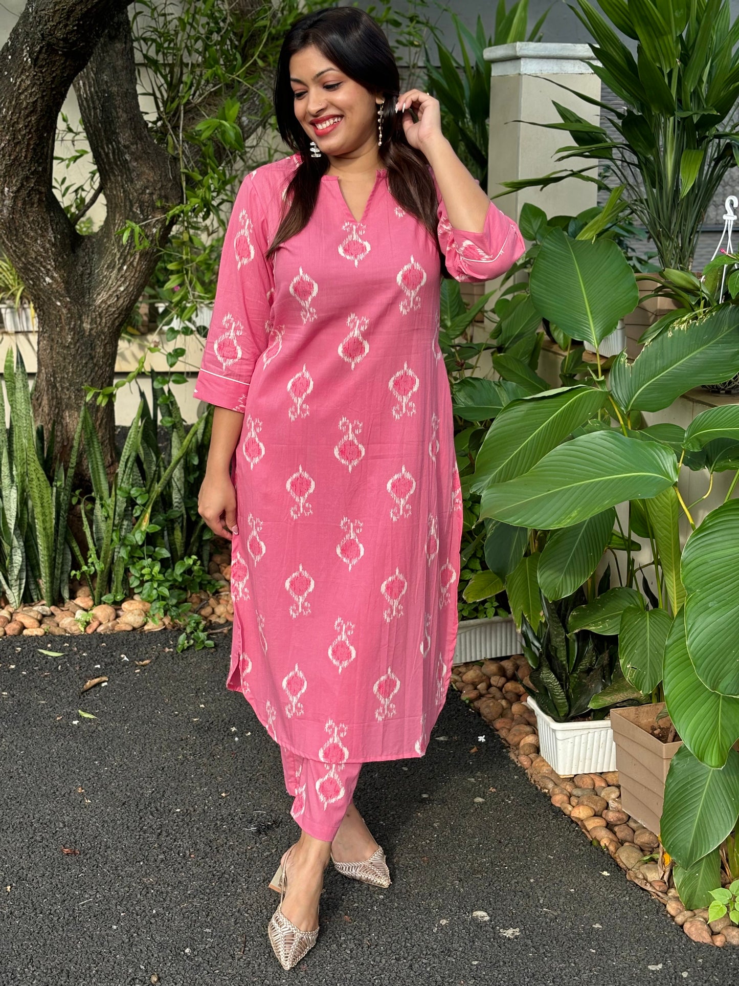 Peach Cotton Co-ord Set