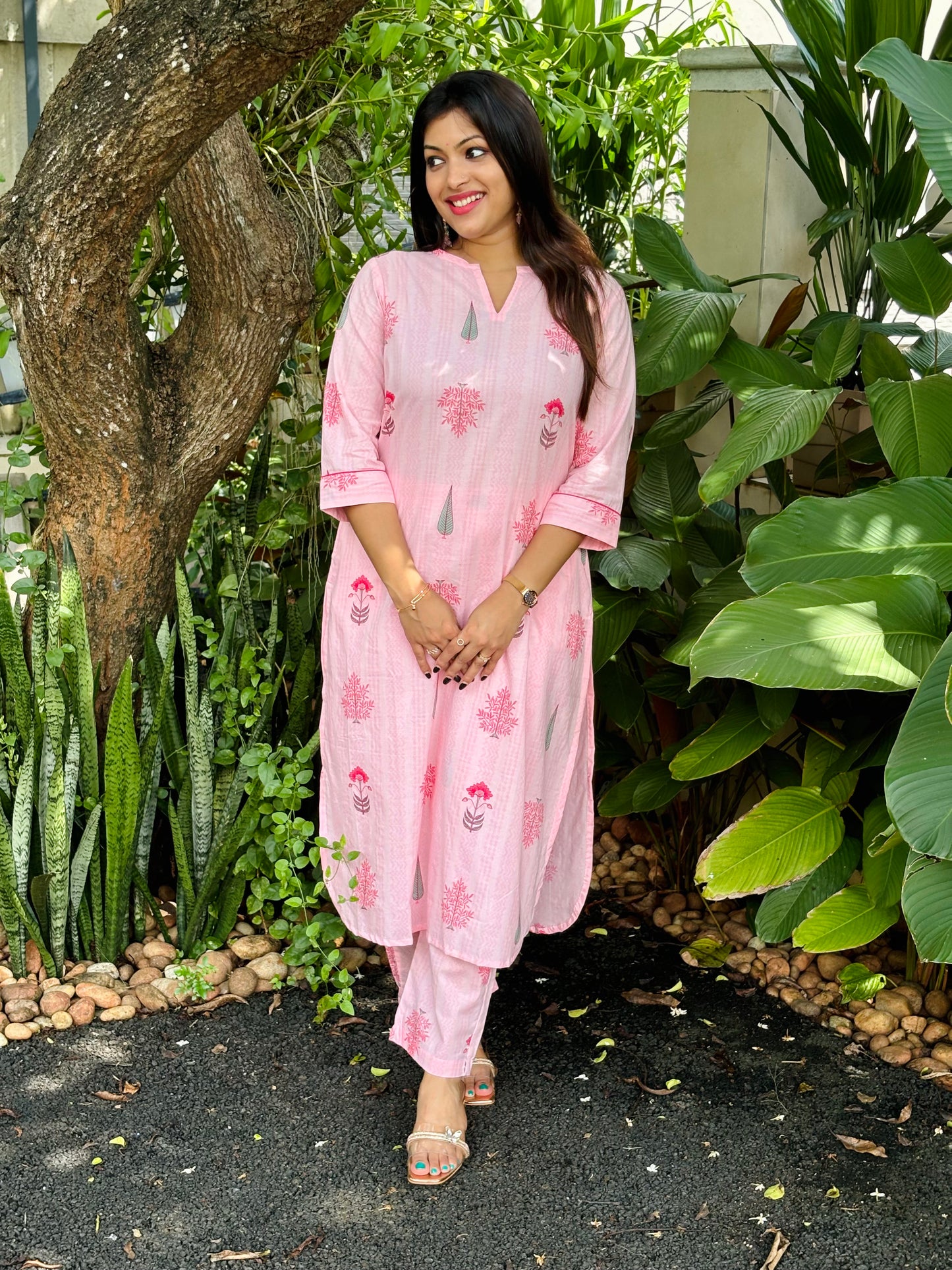 NEW! Light Pink Floral Cotton Co-ord Set