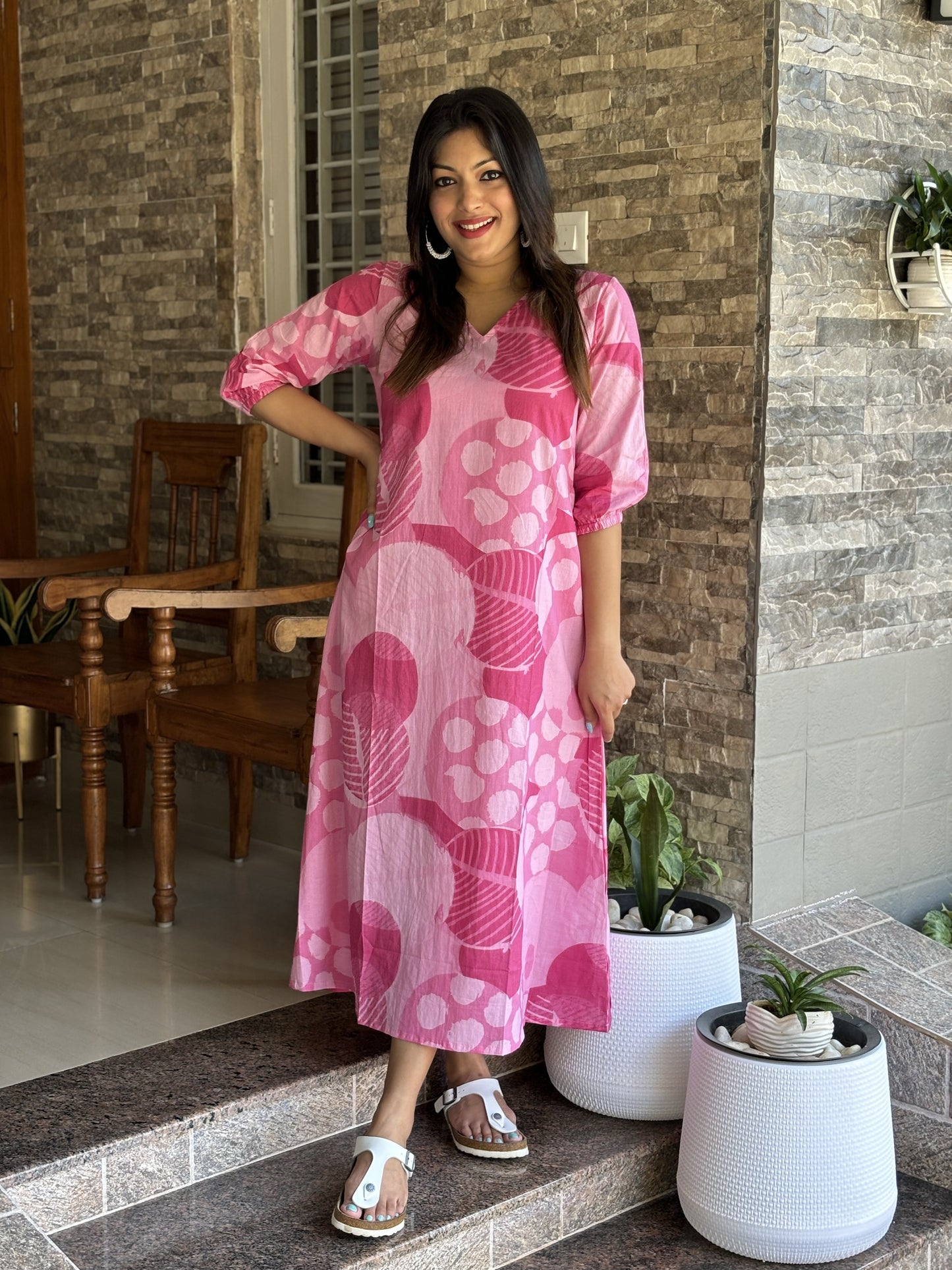 Pink A-Line Dress