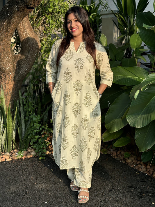 NEW! Cream Floral Cotton Co-ord Set