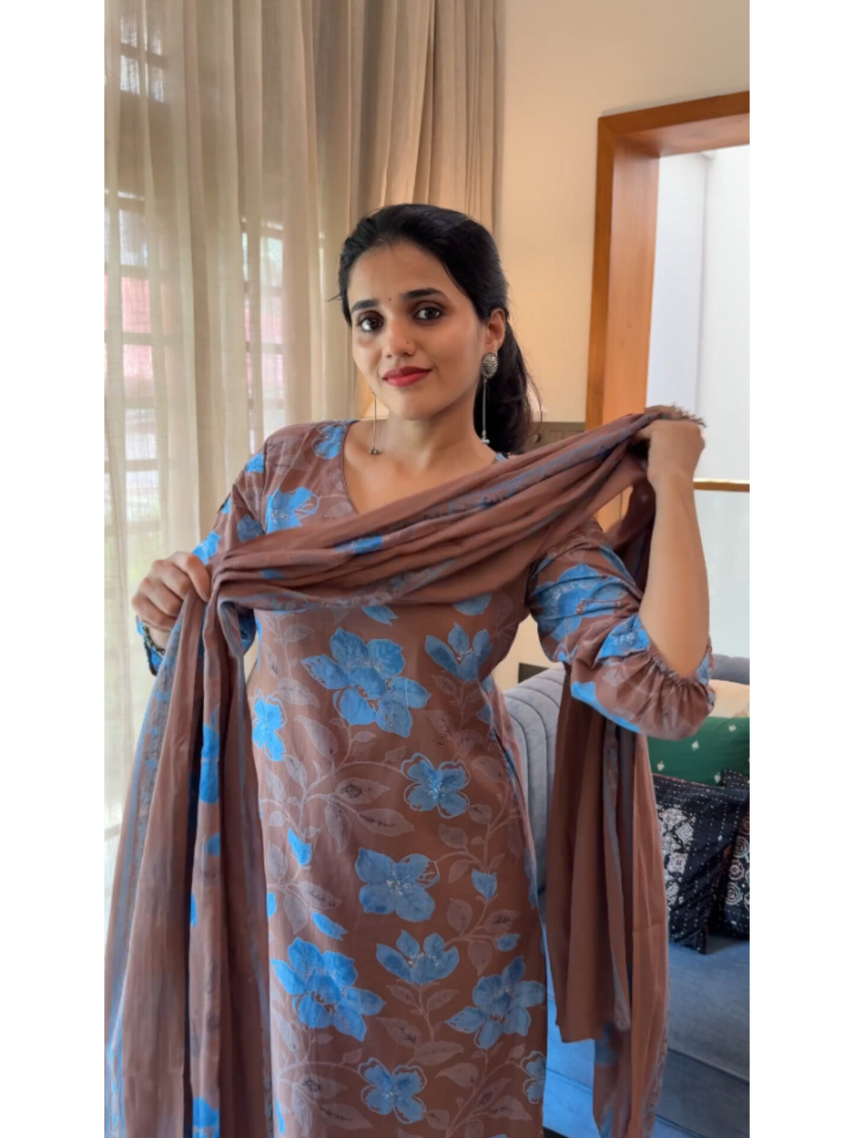 Dusty Chocolate Kurta Set with Dupatta  Product Code : CHOCOKS130
