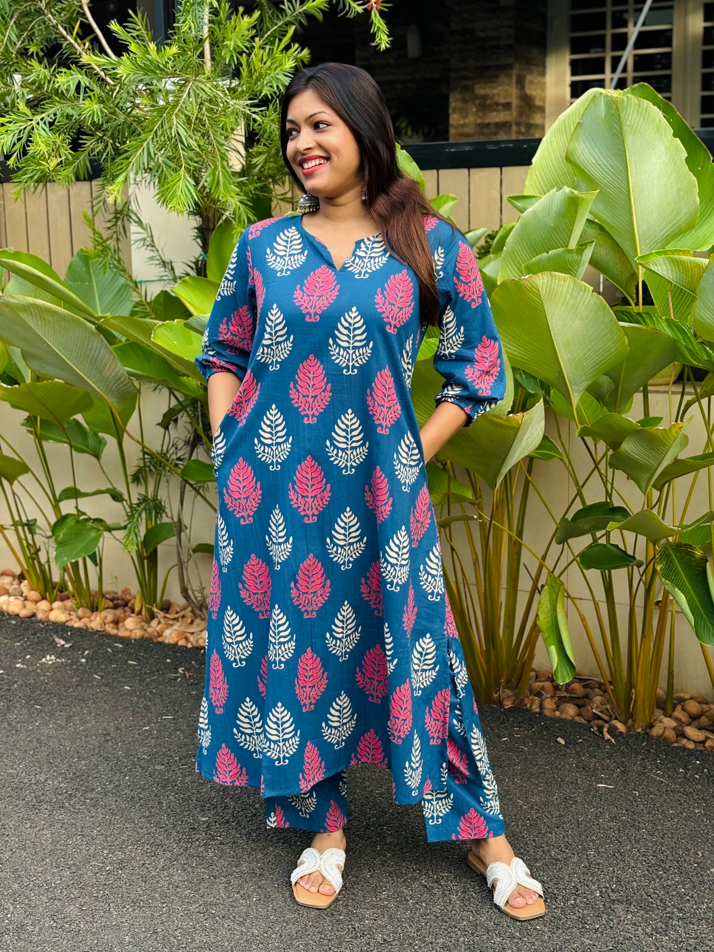 Blue & Pink Jaipur Print Co-ord Set