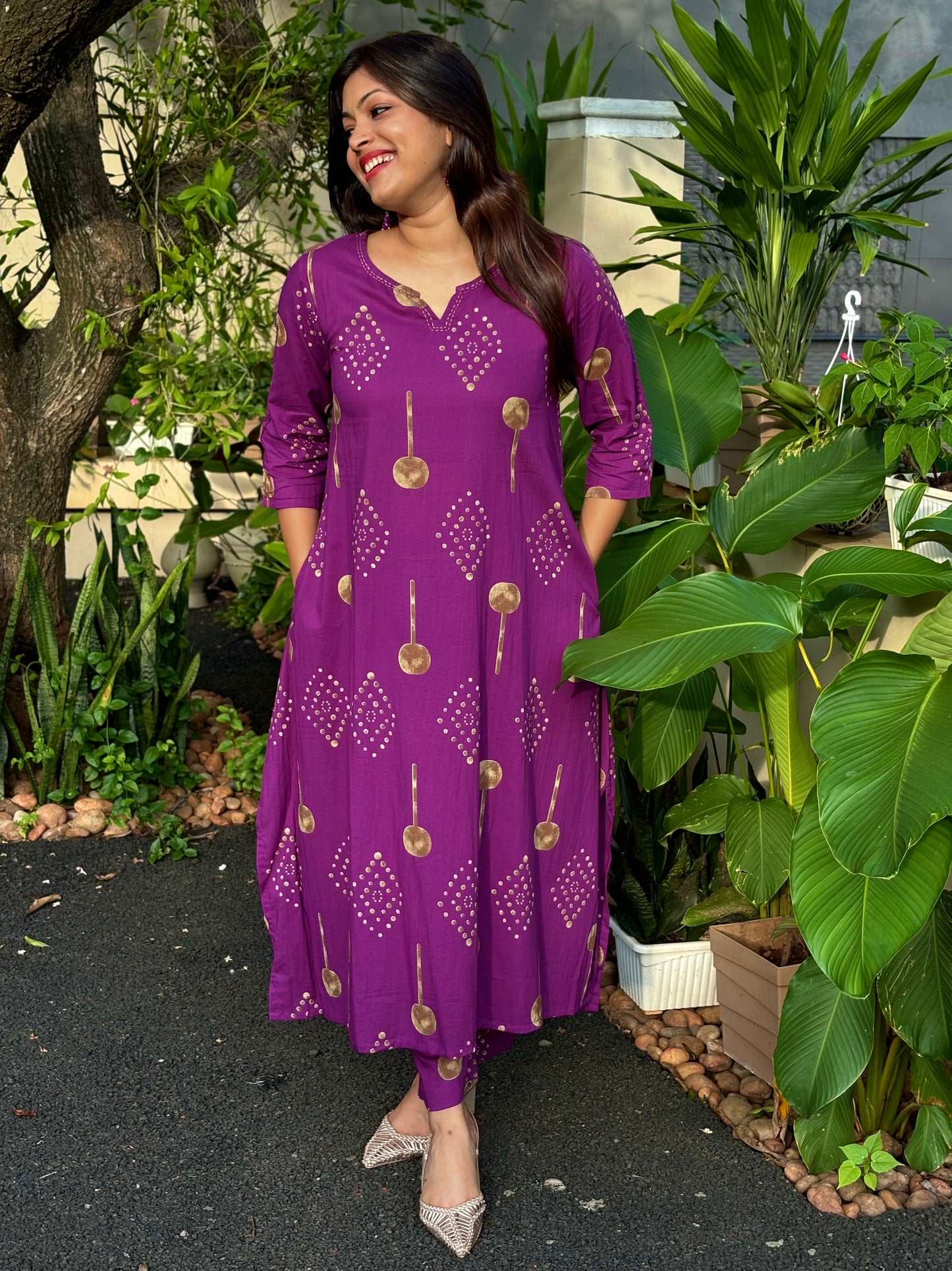 Purple Cotton Co-ord Set