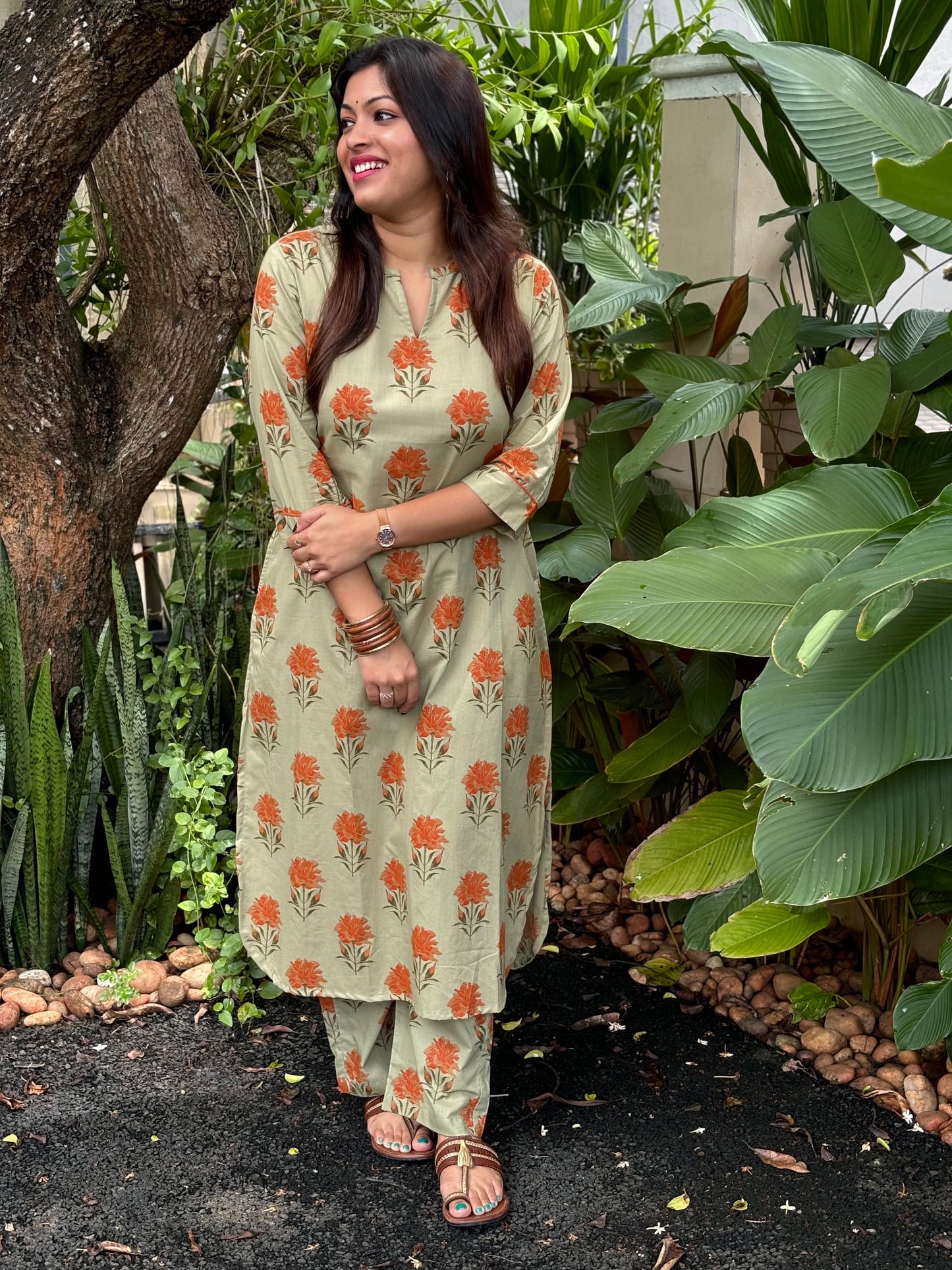 NEW! Sage Green Floral Cotton Co-ord Set