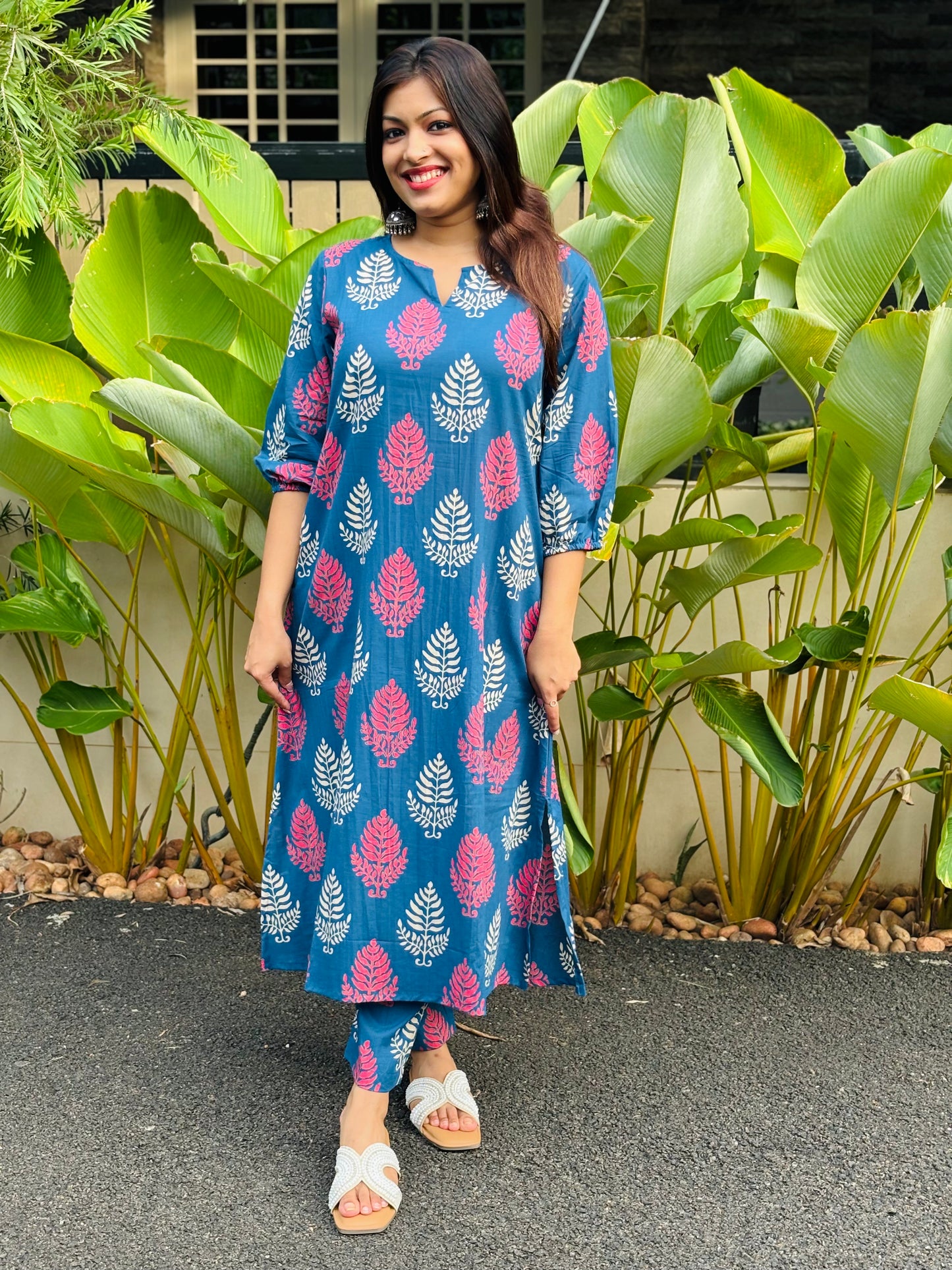 Blue & Pink Jaipur Print Co-ord Set