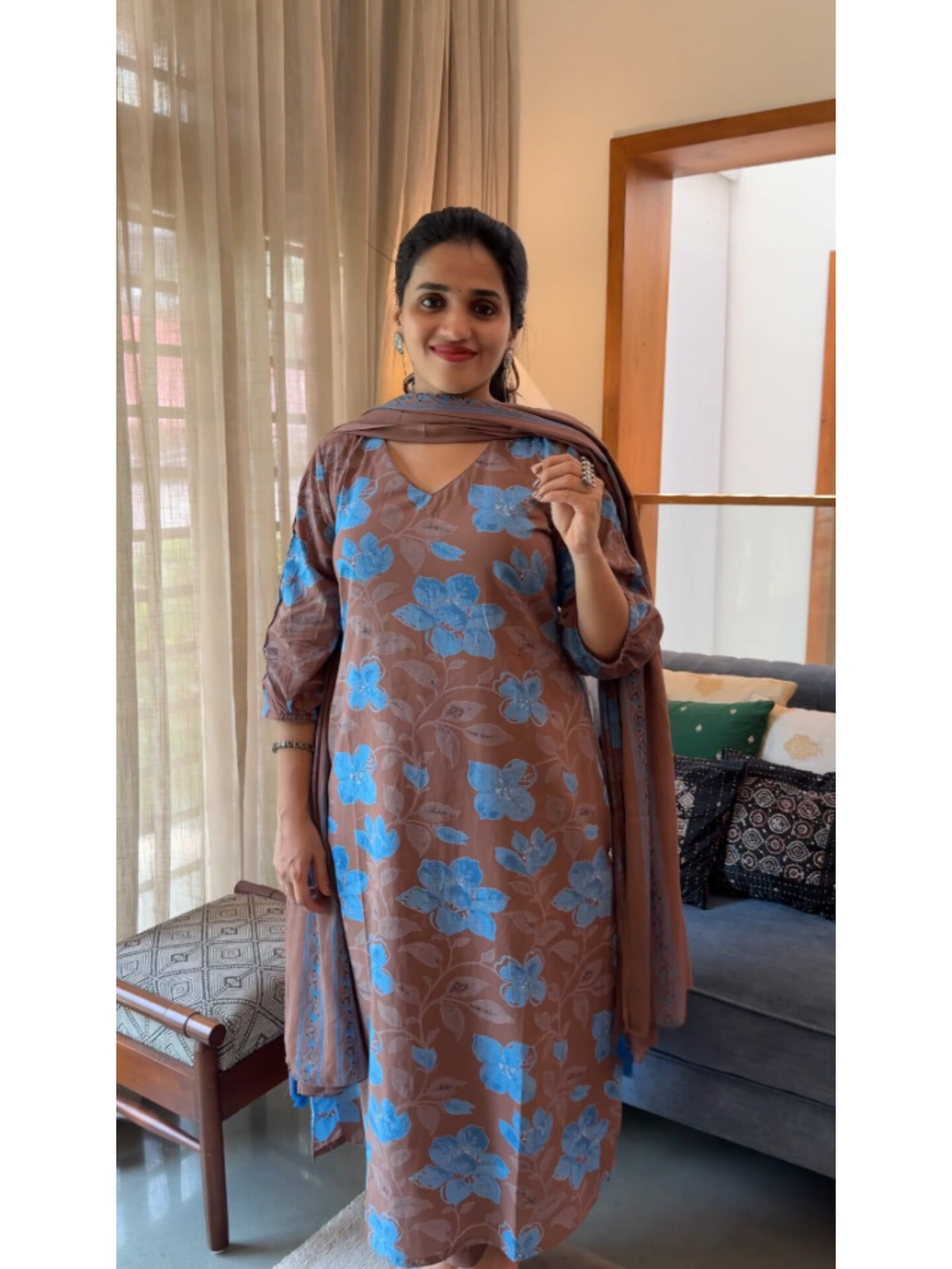 Dusty Chocolate Kurta Set with Dupatta  Product Code : CHOCOKS130