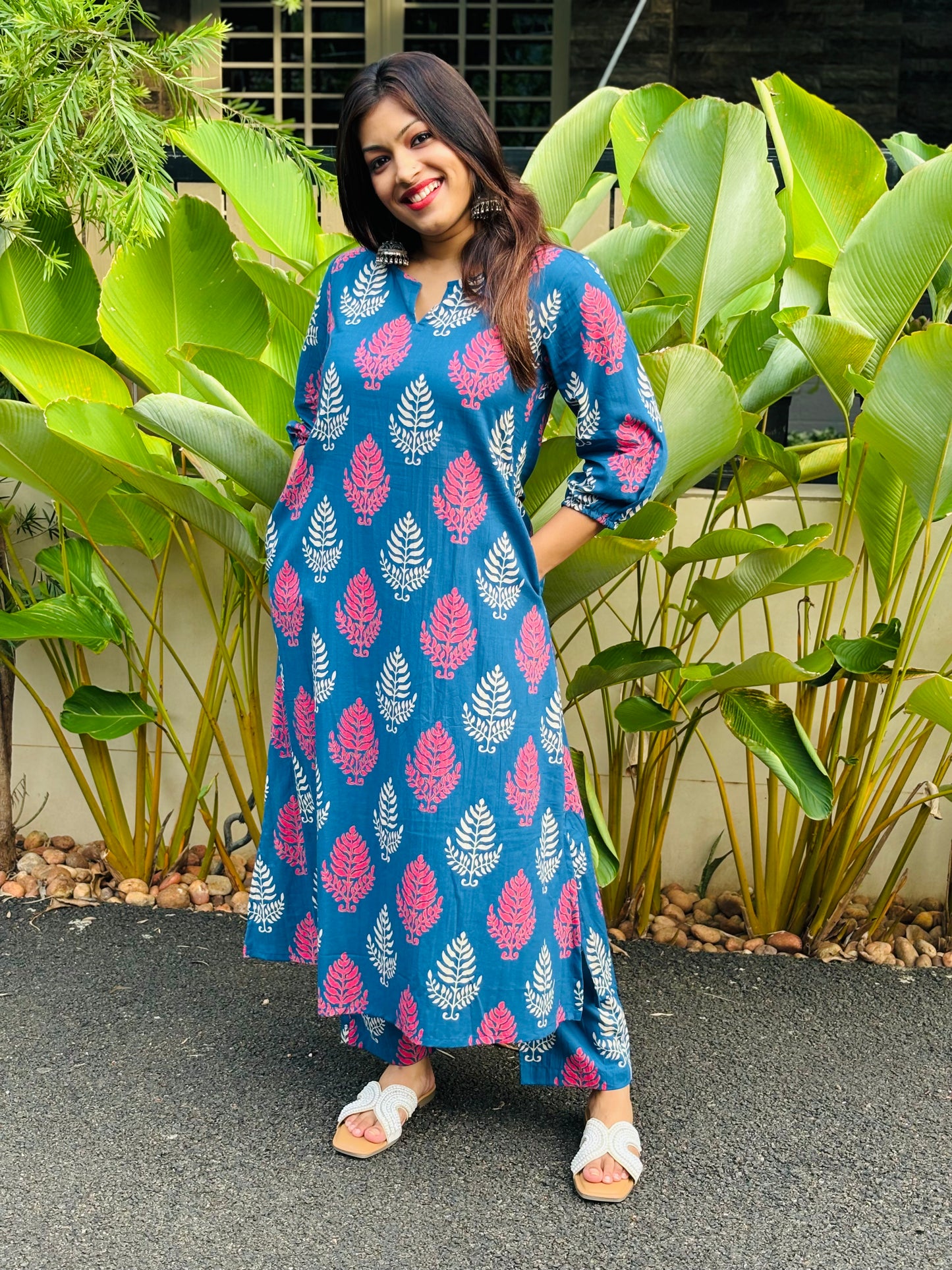 Blue & Pink Jaipur Print Co-ord Set