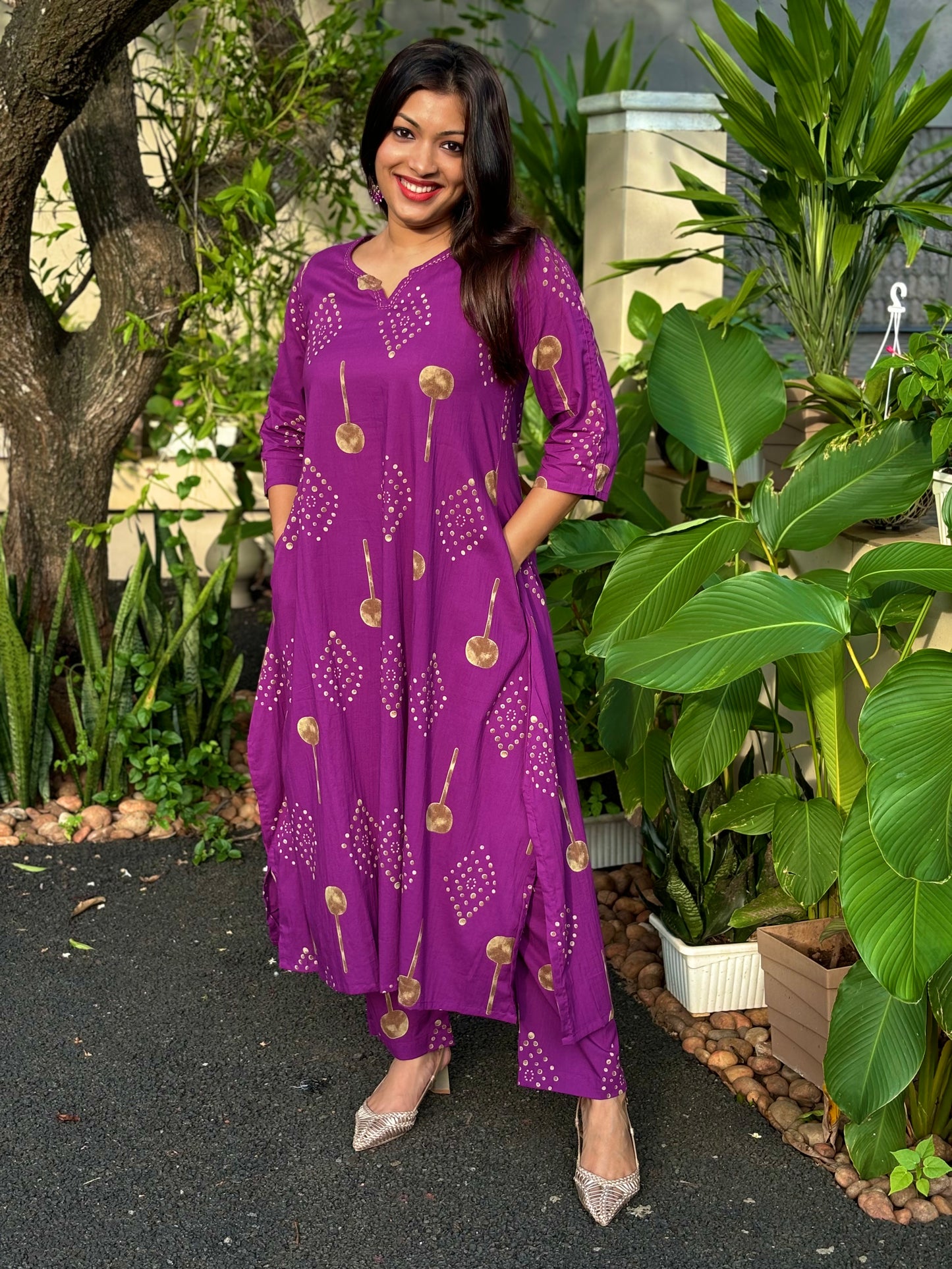 Purple Cotton Co-ord Set