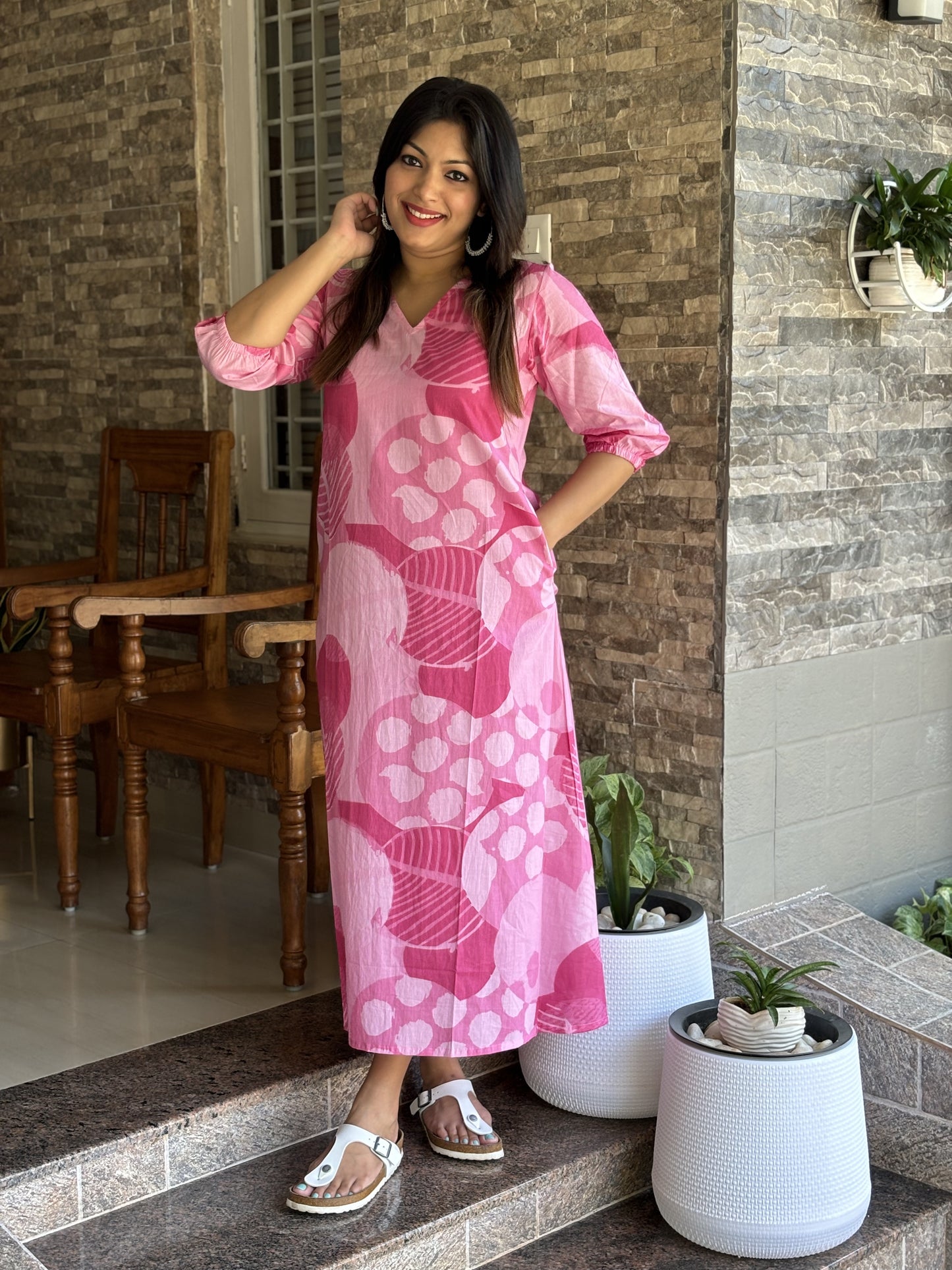 Pink A-Line Dress